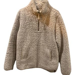 SOLD - Quarter Zip Sherpa Pullover Sweater